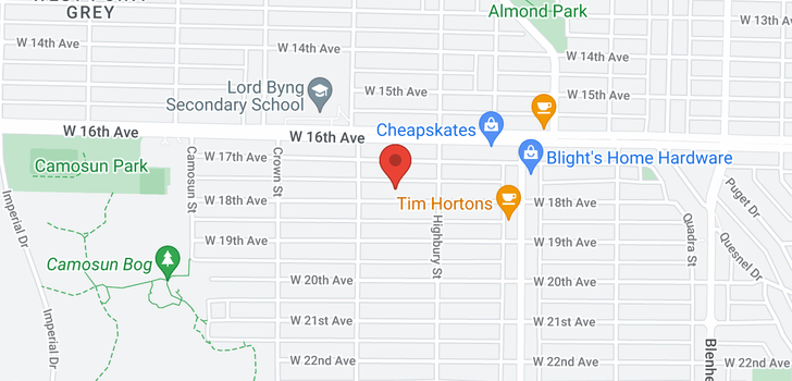 map of 3851 W 18TH AVENUE